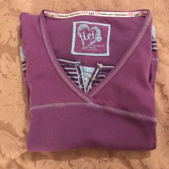 Girls L.E.I. Purple Long Sleeve Tee - Picture 11 of 11